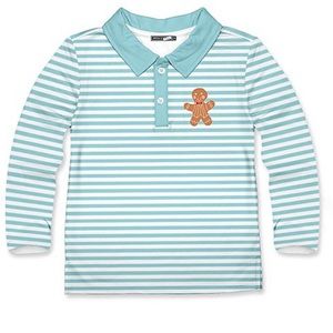 Millie & Maxx Long Sleeve Gingerbread Polo Sz 6
